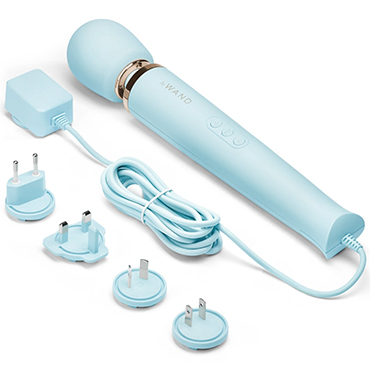 LE WAND POWERFUL PLUG-IN VIBRATING MASSAGER, ГОЛУБОЙ